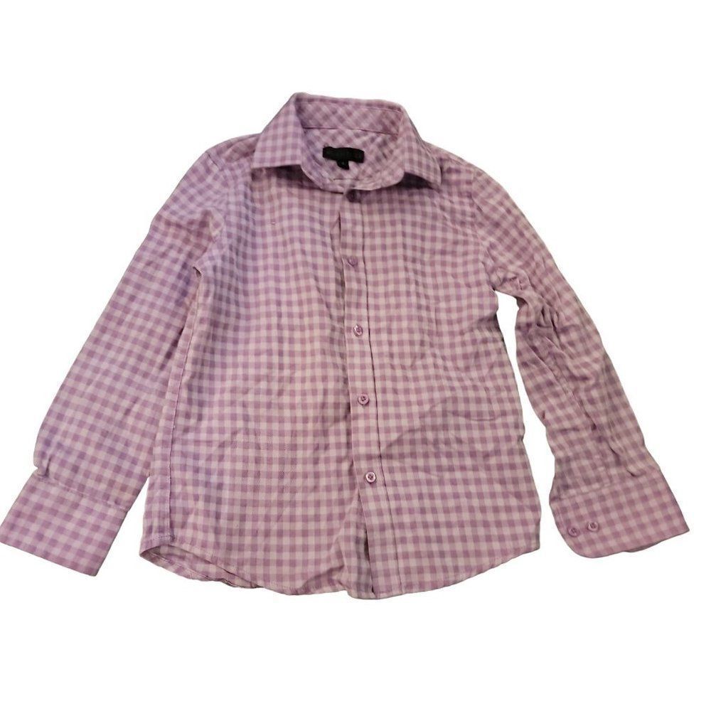 Andrew Fezza Boys Purple Long Sleeve Collared Button Up Shirt Size 6
